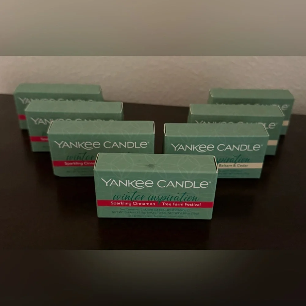 Yankee Candle Tea Light Set Winter Fall Bundle Balsam Cedar Cinnamon